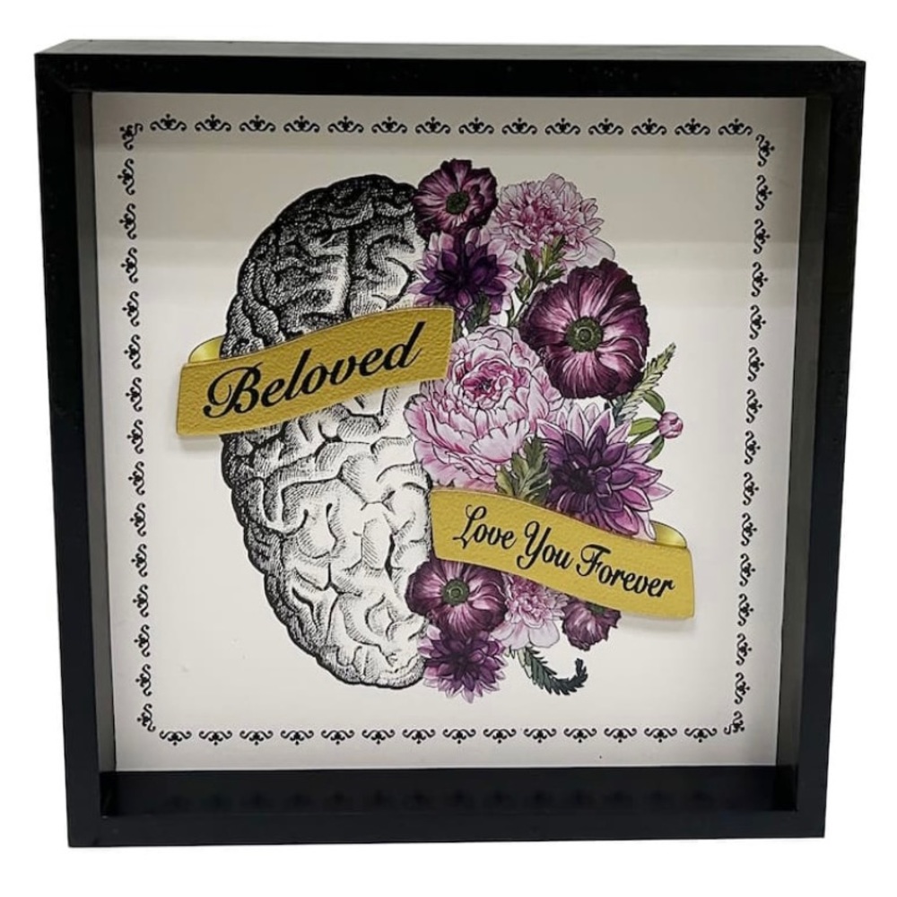 NWT Gothic Beloved Love You Forever 8”x 8” Box Sign Wall Decor Wedding Goth